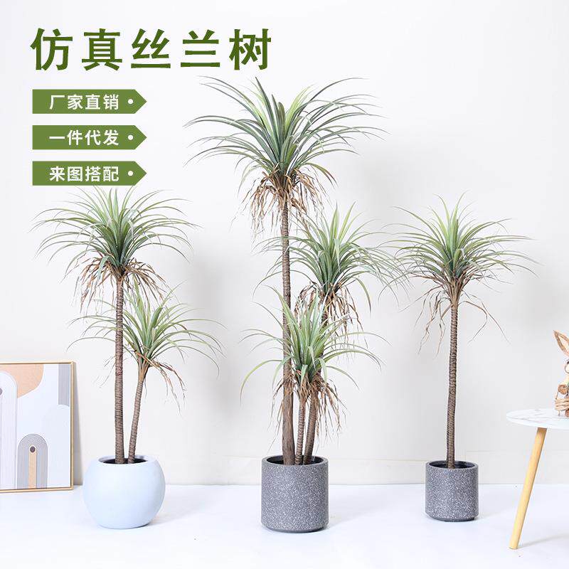仿真植物丝兰树假树盆栽大型凤尾龙舌兰酒店造景装饰摆件仿真绿植