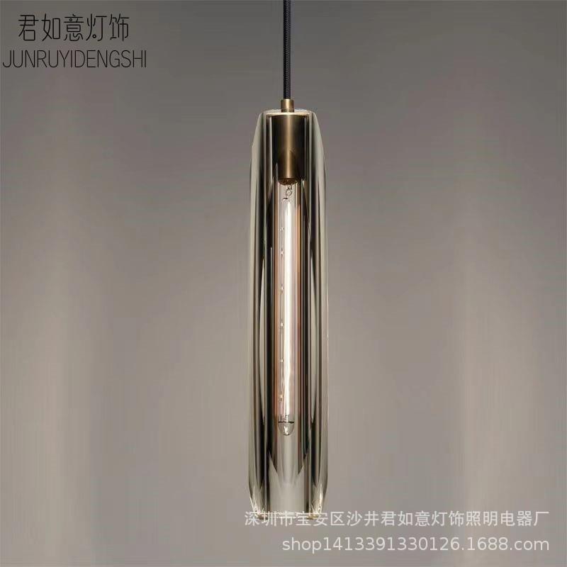后现代全铜轻奢水晶吊灯卫生间卧室床头客厅餐厅吧台单头小吊灯具