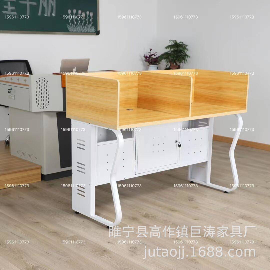 电教桌椅学校课桌椅多媒体电教室微机室电脑桌培训班单双人学生桌