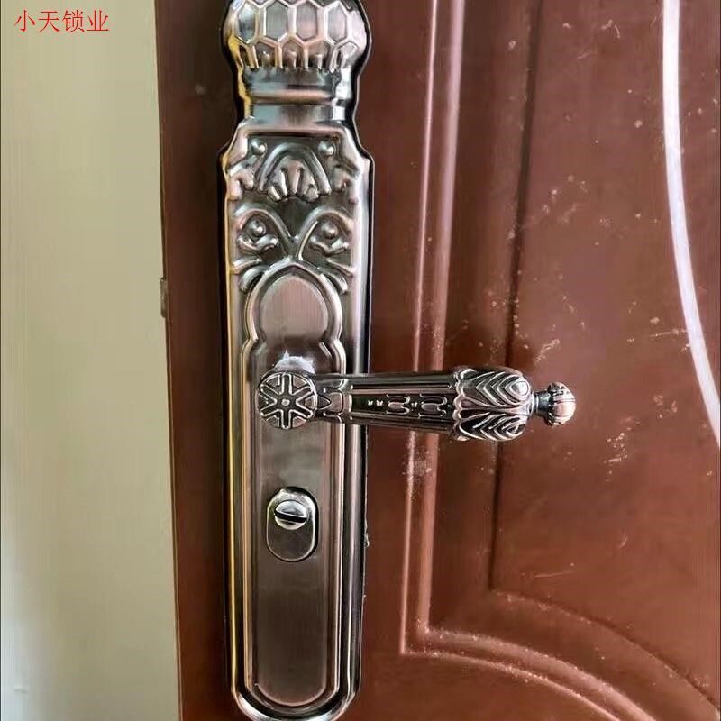 桃心型红古铜色防盗门把手大门面板入户门通用型双开门锁拉手.