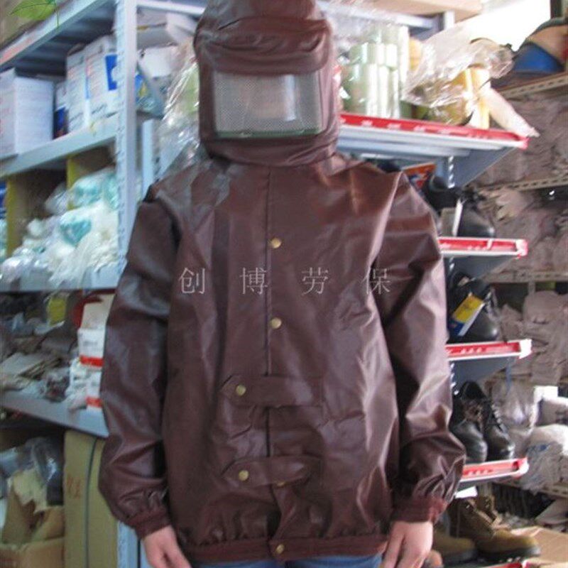 夏季喷砂机喷沙加厚连体防化服涂装打砂衣防尘服劳保用品喷漆配件