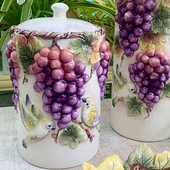 五谷杂粮糖茶叶罐 饰饼干点心糖果罐可装 陶瓷美式 密封罐葡萄小鸟装