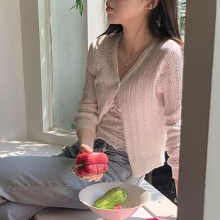 镂空针织开衫外套2024夏季新款薄款防晒空调上衣吊带裙子外搭披肩
