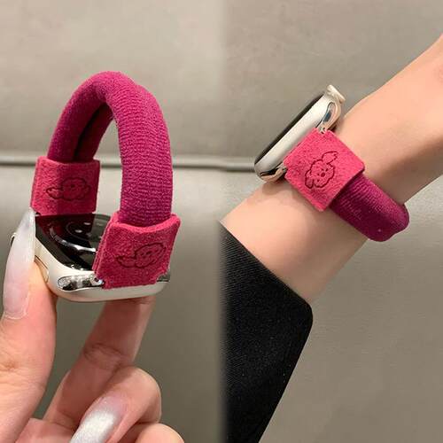 弹力发圈小狗图案表带手表表带适用于Apple watch6789se2iwatch10