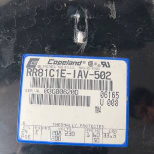 议价Copeland压缩机RR81C1E-IAV-502，功能正适用