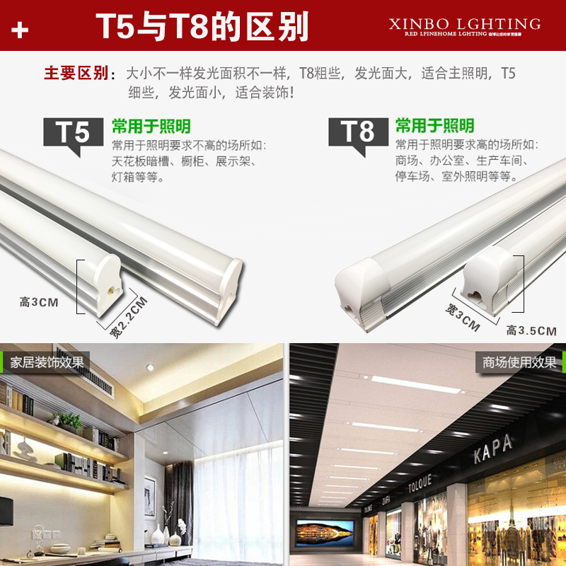 t8led灯管一体化日光灯支架全套长条家用节能超亮1.2米18w
