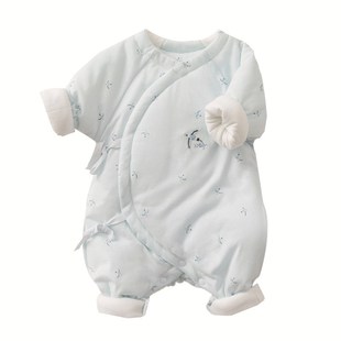 新生婴儿儿衣服12月份刚刚出生的宝宝初生秋冬天外穿加厚纯棉52码