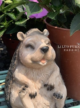 小刺猬摆件家居装饰品庭院花园雕塑动物模型场景个性礼物工艺品