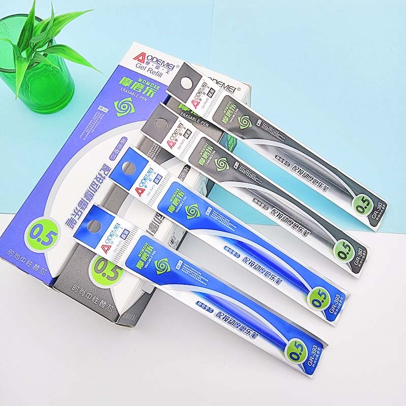 奥德美按动可擦笔芯小学生用摩磨乐摩易擦热可擦黑色晶蓝笔芯