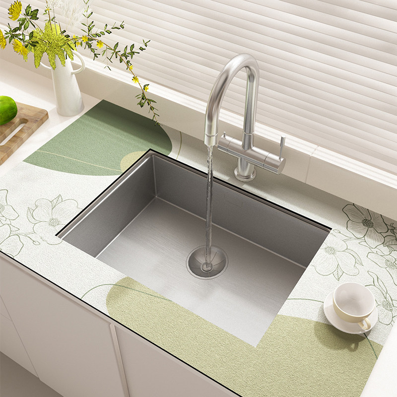 绿色洗脸台吸水垫硅藻泥水槽边缘洗碗槽窄边沥水垫厨房台面防溅水,居家布艺,厨房地垫,淘宝优惠券,粉丝福利购,淘宝优惠卷