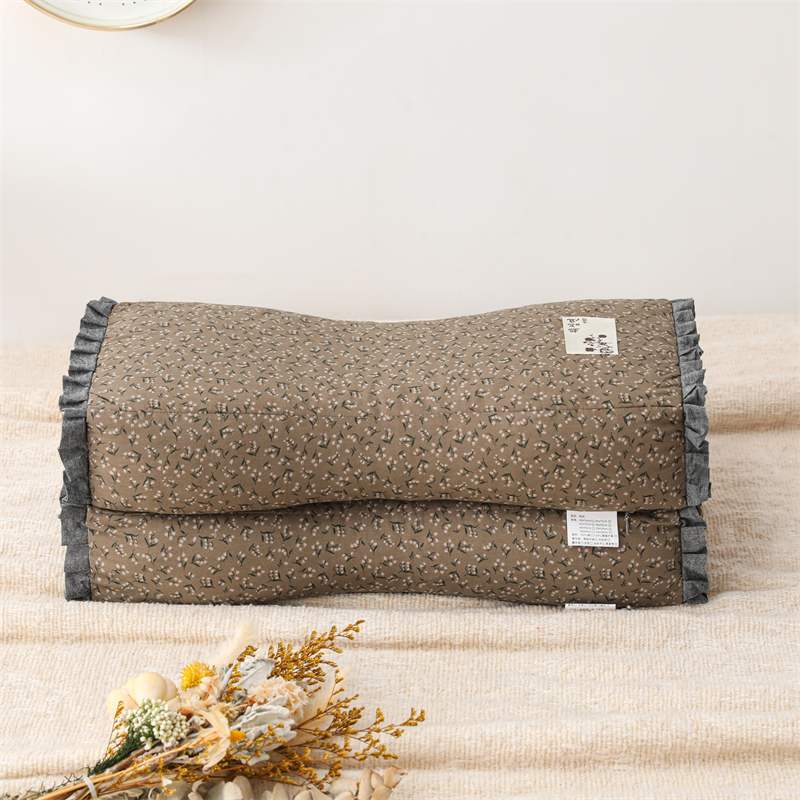 小碎花纯棉荞麦枕头腰枕定型护颈枕助睡眠家用单人纯荞麦皮枕头芯