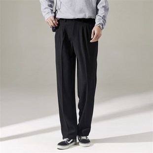 西裤黑色西装裤直筒裤阔腿裤深棕色商务垂感休闲裤男士男裤裤子