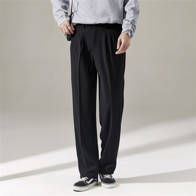 西裤黑色西装裤直筒裤阔腿裤深棕色商务垂感休闲裤男士男裤裤子