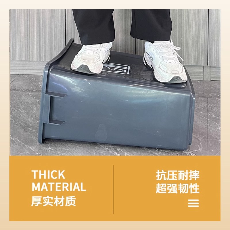 白云超宝25L小号垃圾桶家用方形无盖加厚酒店办公室小吃店简约灰 - 实物图
