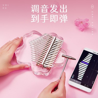 ZANI专尔水晶透明儿童学生卡林巴琴拇指琴17音21音女生梦幻高颜值