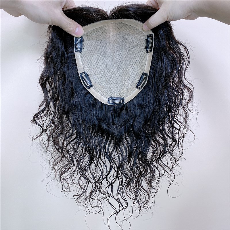 假发长卷发双递针头顶补发片女真发无痕遮白发秃顶增发量蓬松轻薄