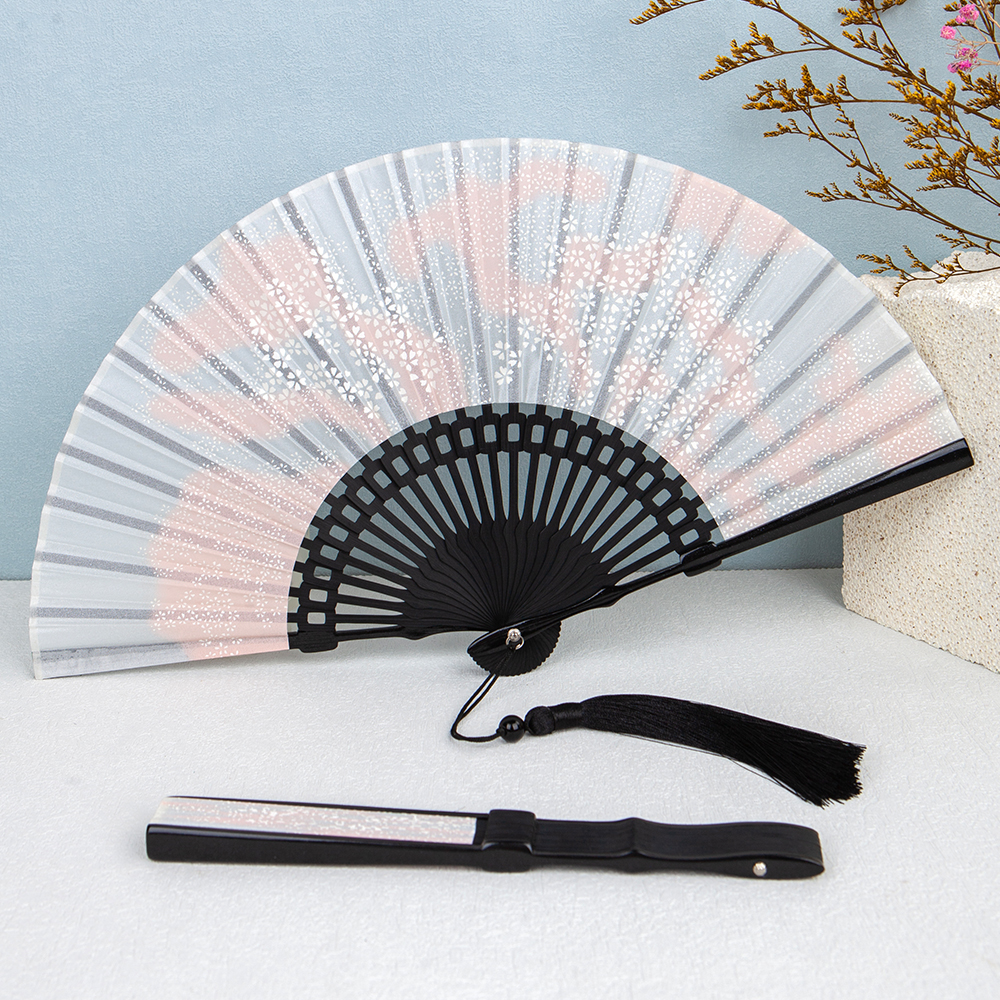 丝艺堂中国风镂空丝绸女式古风折扇子日式古典小随身樱花礼品扇