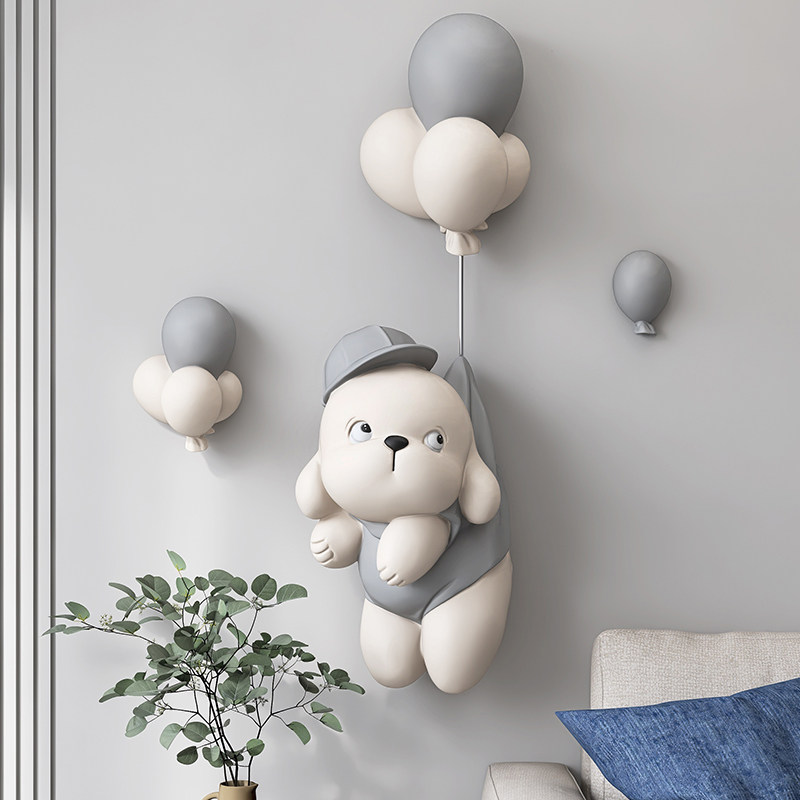 轻奢狗挂件客厅沙发背景墙壁挂卧室儿童房床头挂饰餐厅玄关装饰