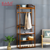 加高款 衣帽架挂衣架一体置物架落地挂风衣玄关竹实木卧室晾衣架
