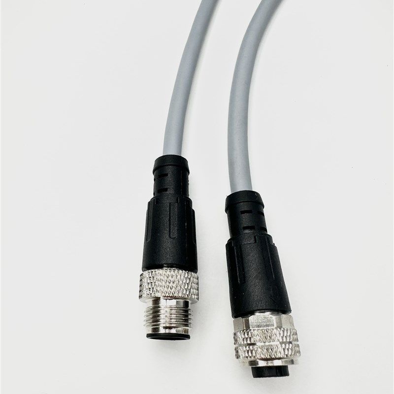 M12连接器4P5P8P12芯防水直弯公母航空插头接近开关传感器连接线