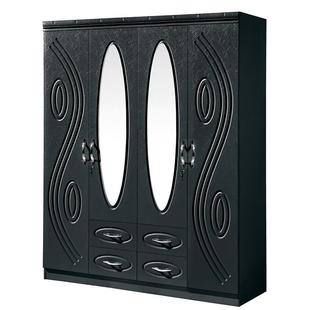 密度板吸塑衣柜家用卧室三门衣柜平开门大容量衣服收纳