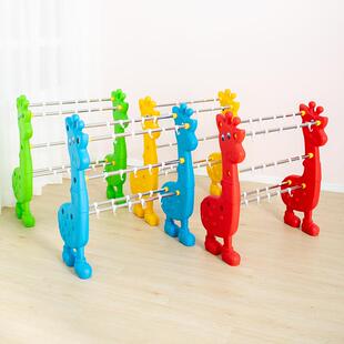 儿童塑料可爱卡通储物收纳整理架置物架幼儿园带挂钩毛巾架落地式