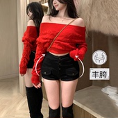 黑色高腰紧身显瘦多扣热裤 性感时髦丰胯牛仔短裤 女2026年春季