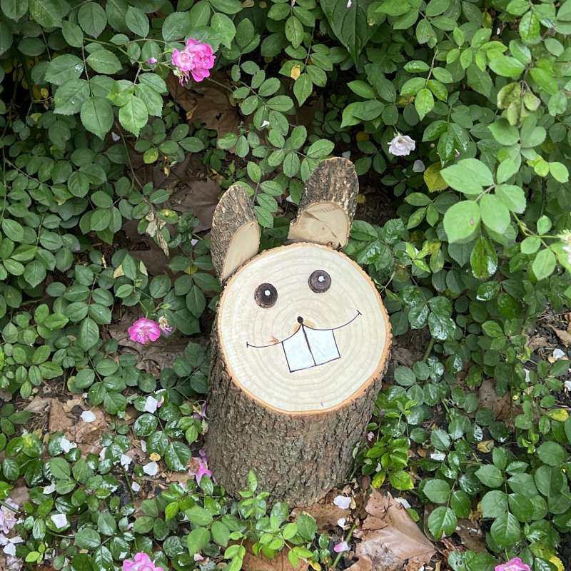 木质树桩兔子造型摆件户外花园景观名宿农场装饰幼儿园橱窗道具,家居饰品,户外/庭院摆件,淘宝优惠券,粉丝福利购,淘宝优惠卷