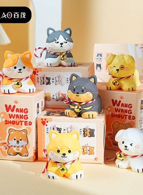 原创摆件柯基装饰品百茂木雕风