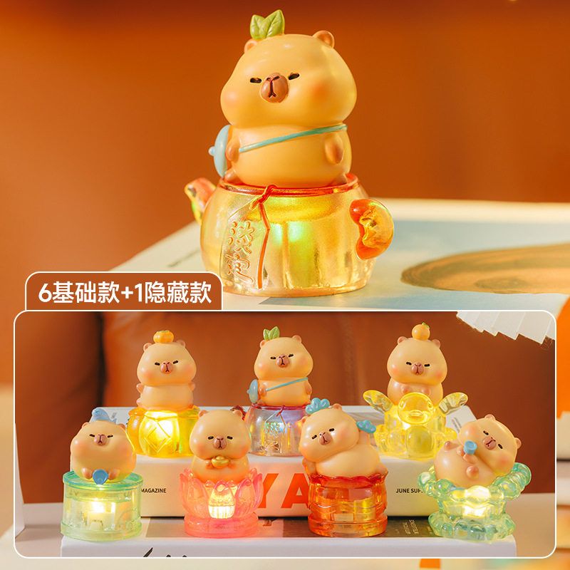 豚个巴盲憨态发光摆件好运爆款
