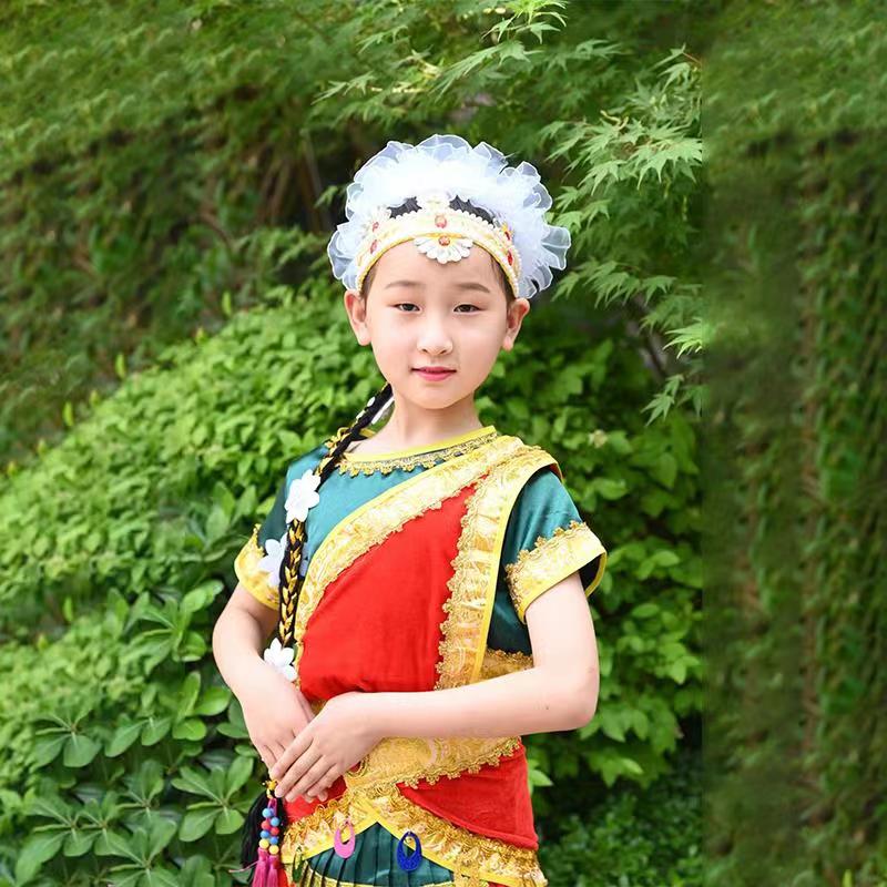 古如西沙印度舞演出服儿童新疆舞舞台表演服装幼儿民族舞蹈服