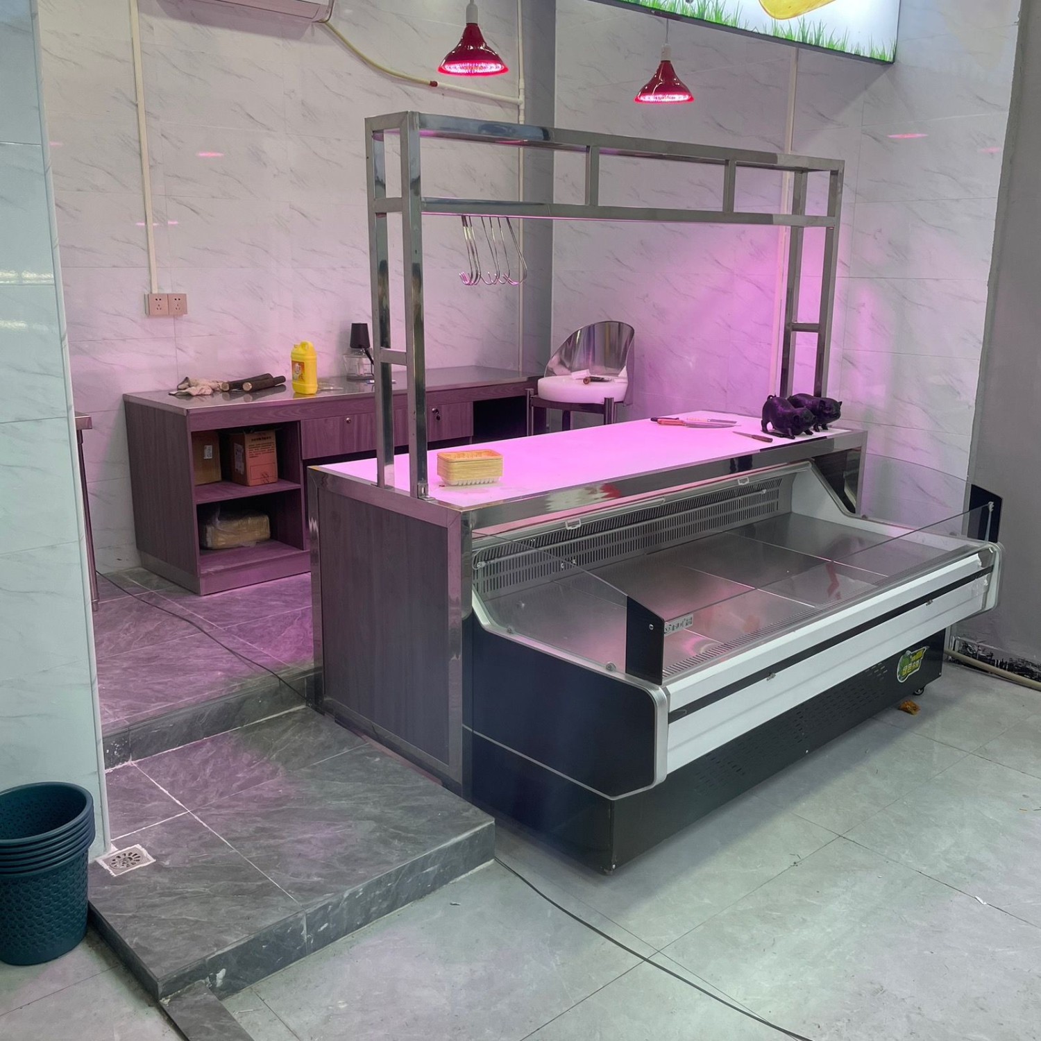 不锈钢猪肉分割台超市猪肉台卖肉架子肉摊卖肉切肉剁肉工作台