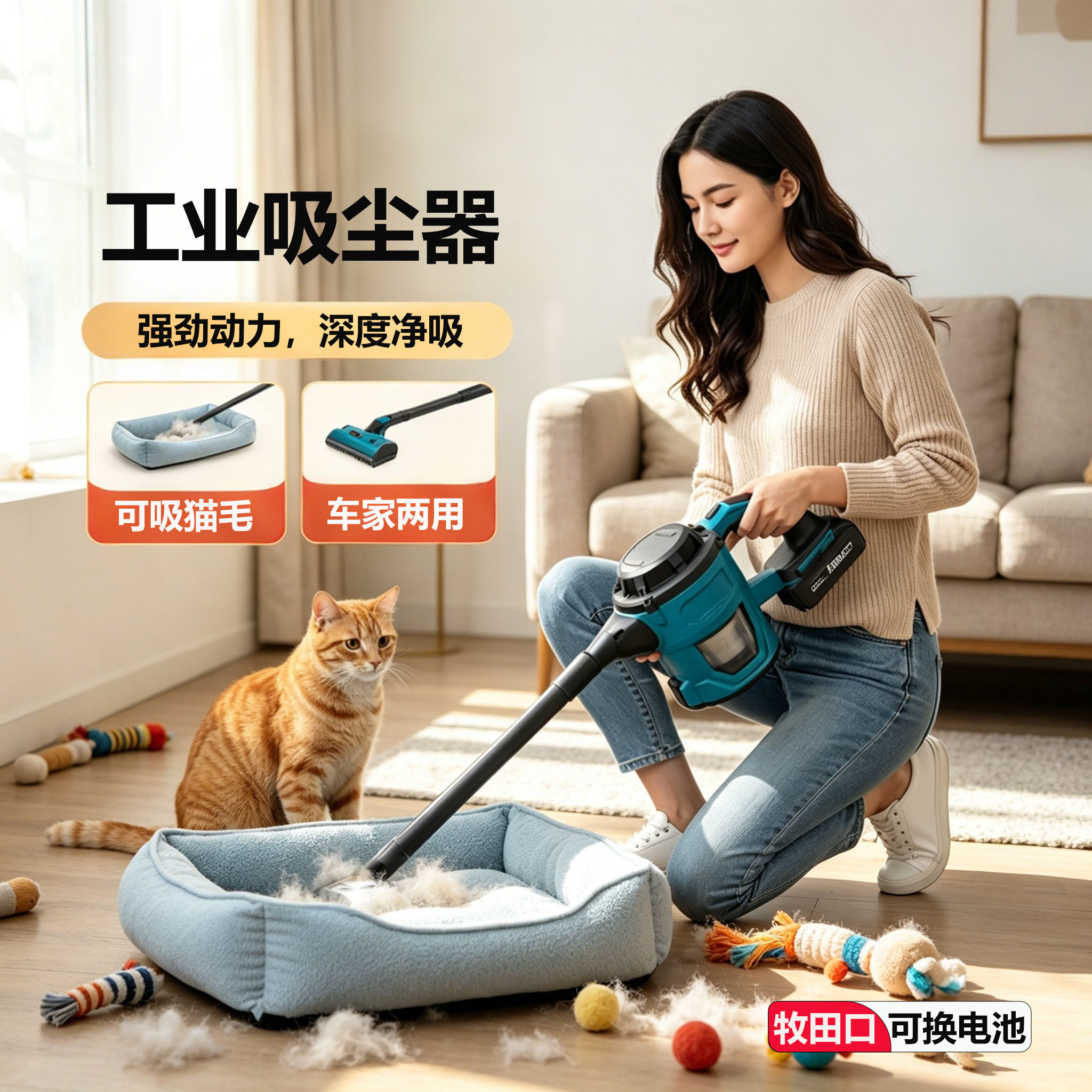 无线锂电吸尘器手持小型车用家用超强吸力大吸力车内吸尘机宠物毛