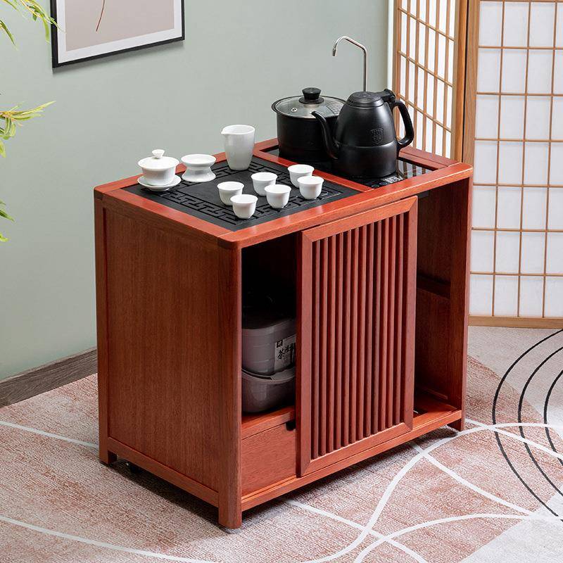 茶水柜实木移动餐边柜中式客厅家用泡茶茶台办公室烧水壶一体茶几