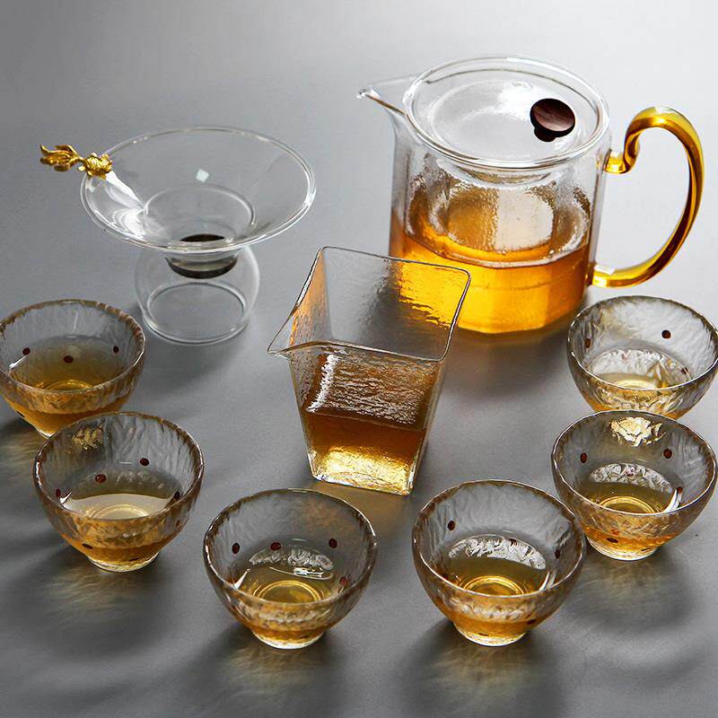 锤纹耐高温玻璃煮茶器套装日式过滤泡茶壶家用茶杯分茶器养生壶