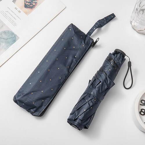 笔袋伞便携三折伞碳纤维超轻太阳伞黑胶防晒伞晴雨两用遮阳伞