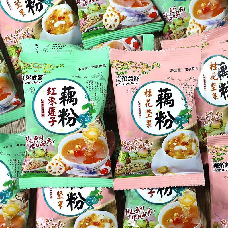 美粥食客桂花坚果藕粉冲泡即食红枣莲子藕粉羹小包装速食健康代餐