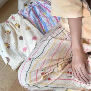甜美可外穿休闲裤 千朔可爱卡通睡裤 薄款 学生透气舒适家居裤 女夏季
