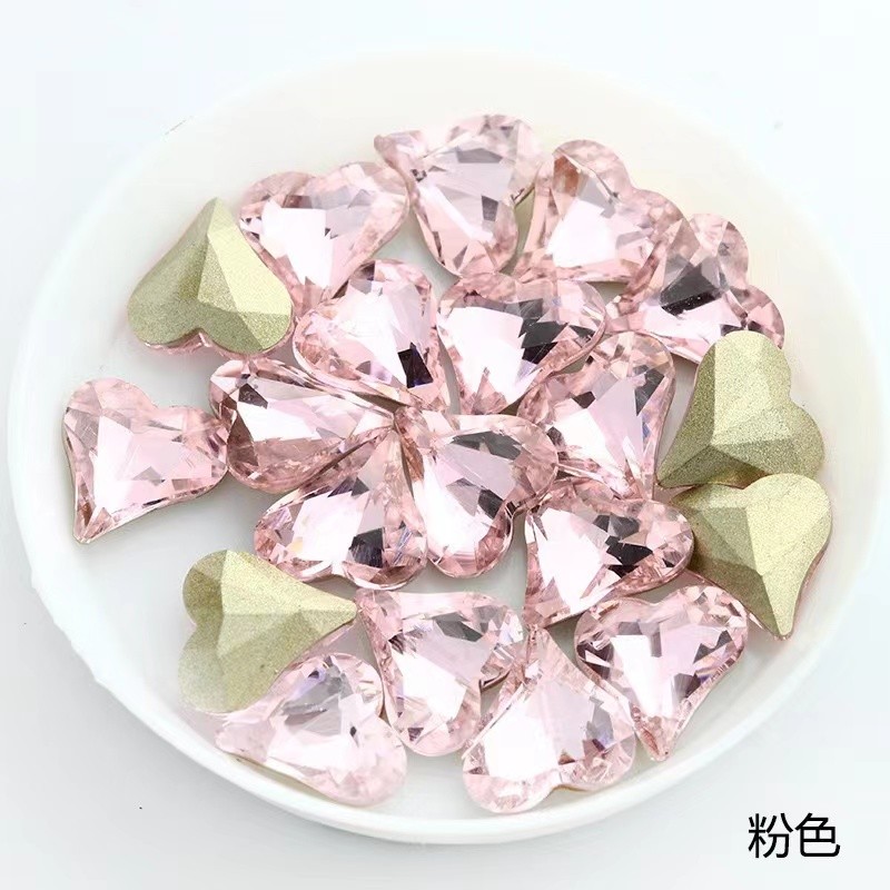 【祯福家】歪心钻美甲钻K9异形尖底钻玻璃钻8*9mm手工DIY520礼物