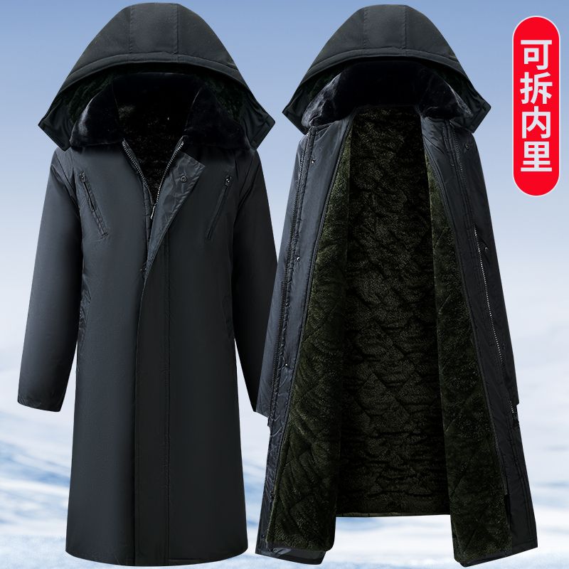 防水免洗军棉大衣长款过膝冬季冷库棉服活里活面可拆卸特厚北级绒