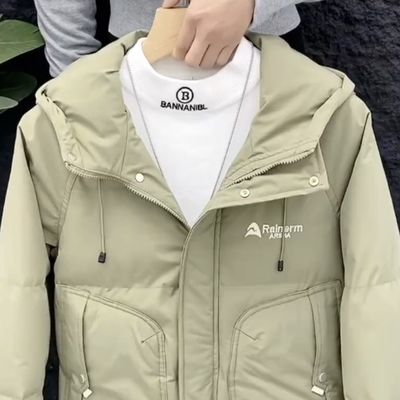 羽绒棉服男冬季新款韩版刺绣气质商务立领棉服男暖和精神小伙外套