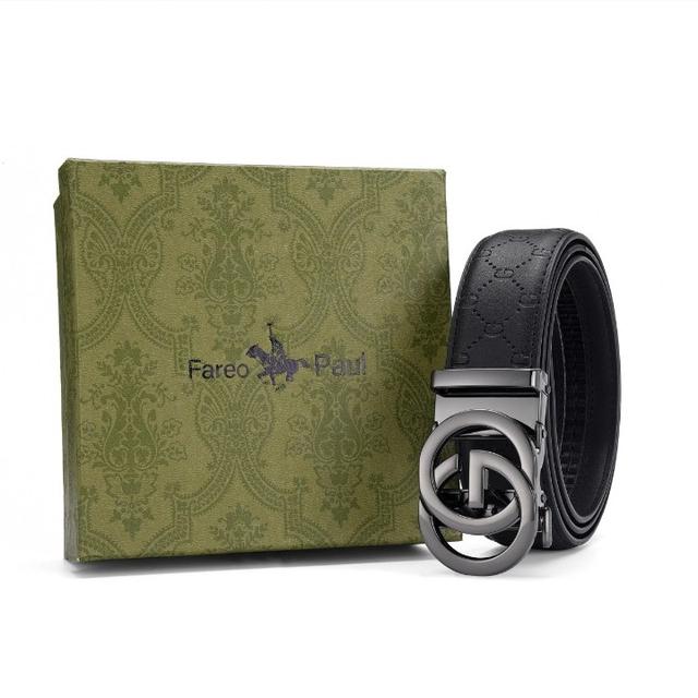 皮带男时尚百搭简约大方压花真牛皮自动扣年轻人潮流韩版轻奢腰带