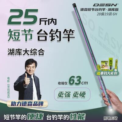 德森短节台钓竿超轻全新19调大综合竿6h碳素手竿黑坑湖库便携鱼竿