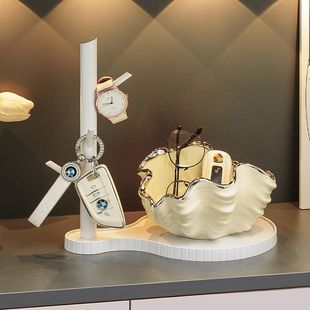 放钥匙扣摆件入户玄关门口鞋柜锁匙收纳盒高档轻奢家居客厅装饰品