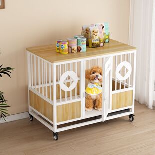 家用室内室外专用加固狗窝豪华宠物别墅笼 狗笼子中大型犬带厕所款