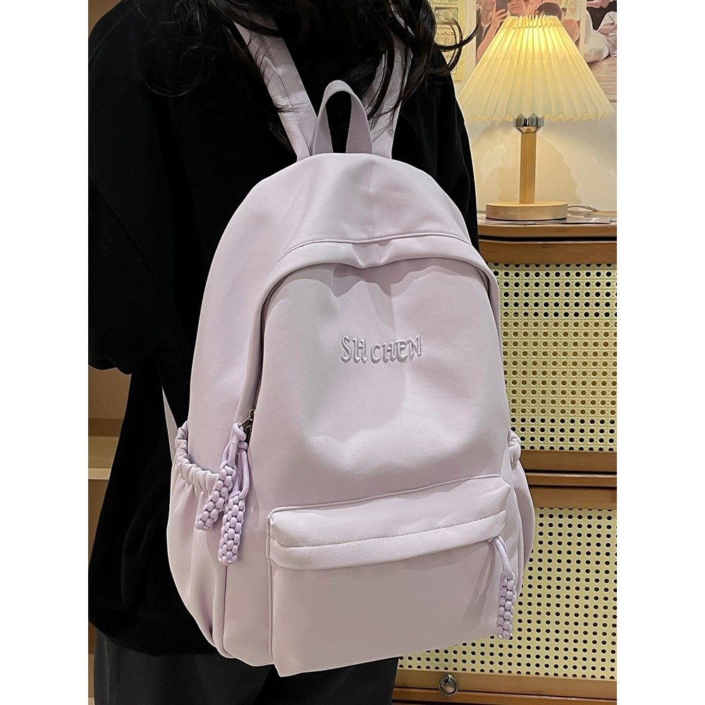 儿童书包女生小学生初中生女孩高颜值轻便高中大学生简约双肩背包