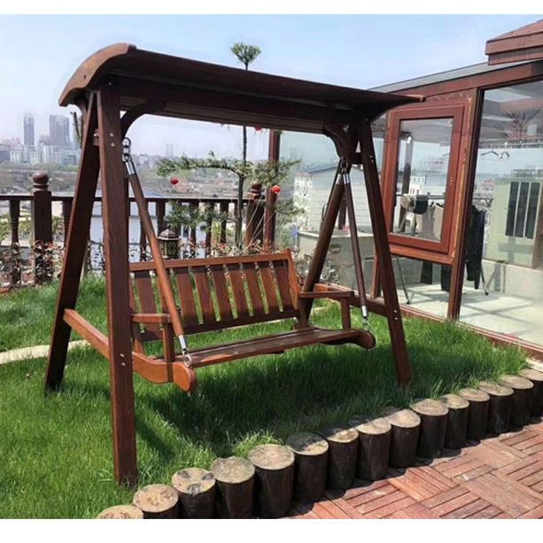 厂家直销户外秋千防腐木庭院儿童摇椅家用室内露台荡秋千成人躺椅