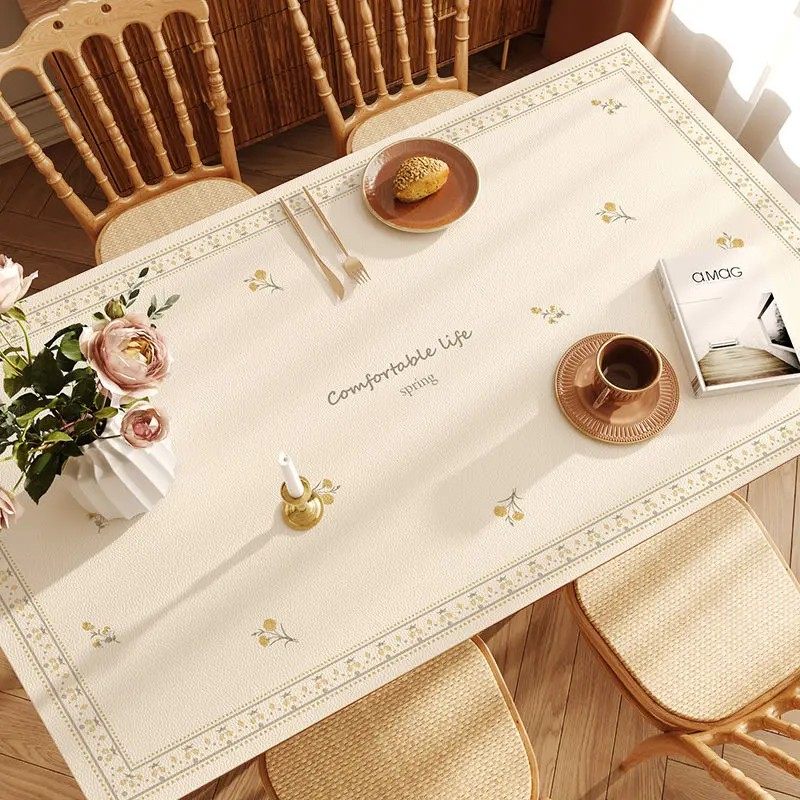 皮革餐桌垫轻奢高级感免洗防油防水防烫桌面垫茶几布台布,居家布艺,桌布,淘宝优惠券,粉丝福利购,淘宝优惠卷