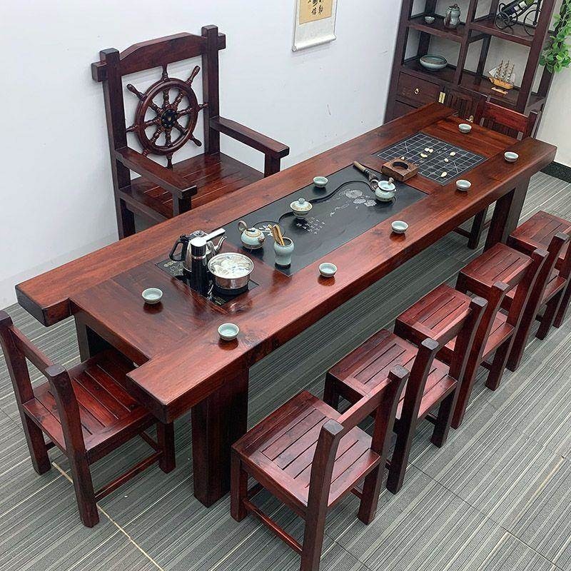 老船木茶桌椅组合茶几桌实木家用新中式茶台功夫茶桌简约家俱套装