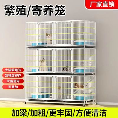 繁殖猫笼鸽子笼室内养殖笼宠物店猫舍寄养笼多层带隔断小型犬狗笼